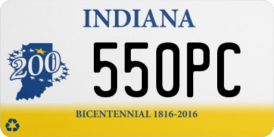 IN license plate 550PC