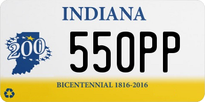IN license plate 550PP