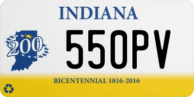 IN license plate 550PV