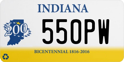 IN license plate 550PW