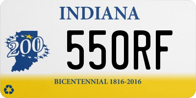 IN license plate 550RF