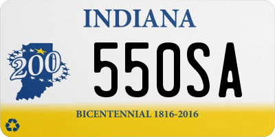 IN license plate 550SA