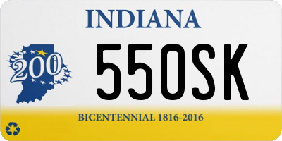 IN license plate 550SK