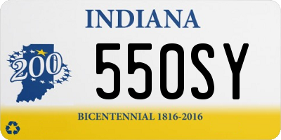 IN license plate 550SY