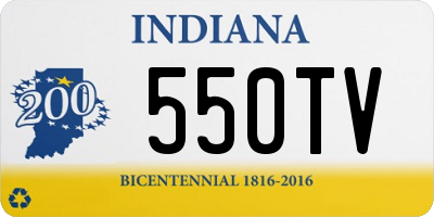 IN license plate 550TV