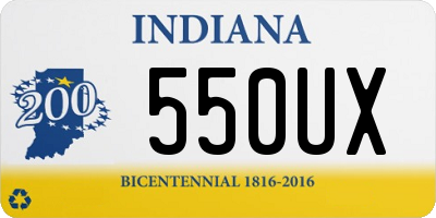 IN license plate 550UX