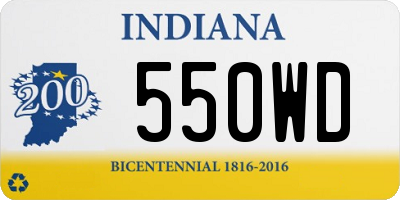 IN license plate 550WD