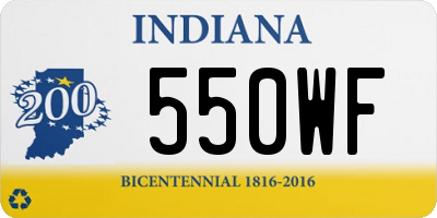 IN license plate 550WF