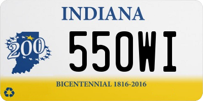 IN license plate 550WI