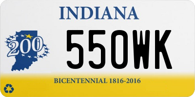 IN license plate 550WK