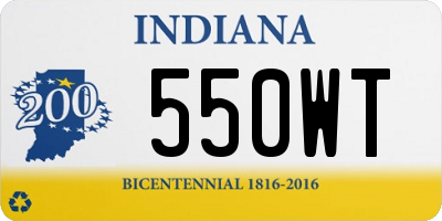 IN license plate 550WT