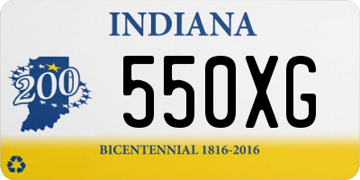 IN license plate 550XG