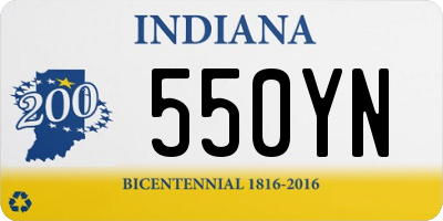 IN license plate 550YN