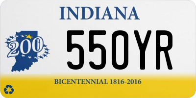 IN license plate 550YR