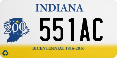 IN license plate 551AC