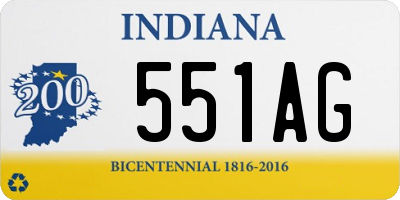 IN license plate 551AG