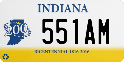 IN license plate 551AM