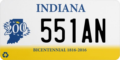 IN license plate 551AN