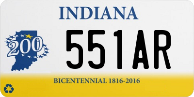 IN license plate 551AR