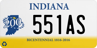 IN license plate 551AS