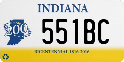 IN license plate 551BC