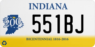 IN license plate 551BJ