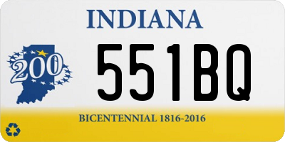 IN license plate 551BQ