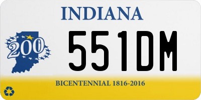 IN license plate 551DM