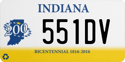 IN license plate 551DV