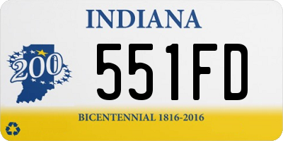 IN license plate 551FD