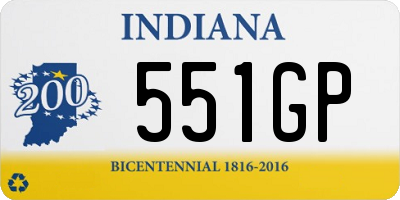 IN license plate 551GP