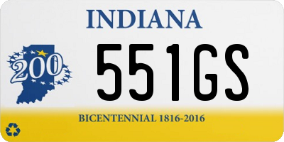 IN license plate 551GS