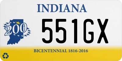 IN license plate 551GX