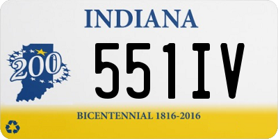 IN license plate 551IV