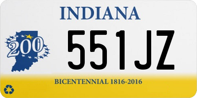 IN license plate 551JZ