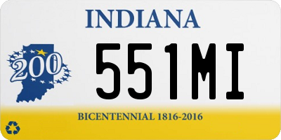 IN license plate 551MI