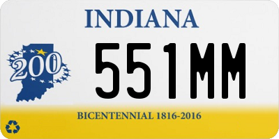 IN license plate 551MM