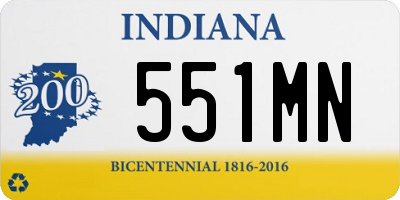 IN license plate 551MN