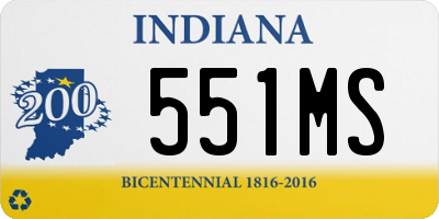 IN license plate 551MS