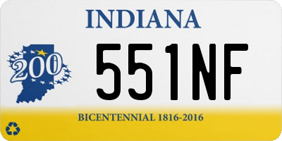 IN license plate 551NF