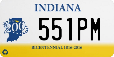 IN license plate 551PM