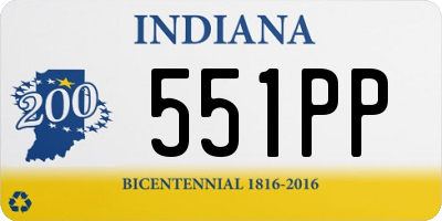 IN license plate 551PP