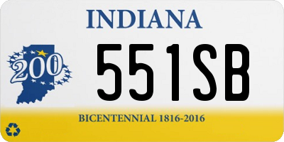 IN license plate 551SB