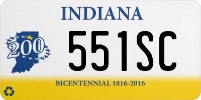 IN license plate 551SC