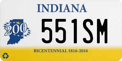 IN license plate 551SM