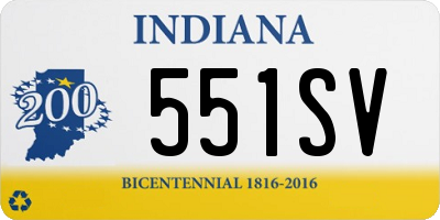 IN license plate 551SV