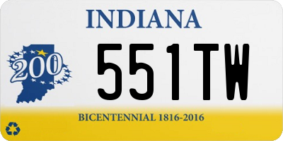 IN license plate 551TW