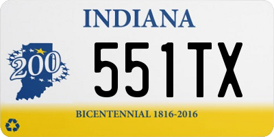 IN license plate 551TX