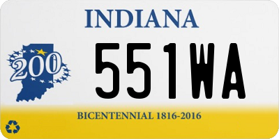 IN license plate 551WA