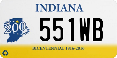 IN license plate 551WB